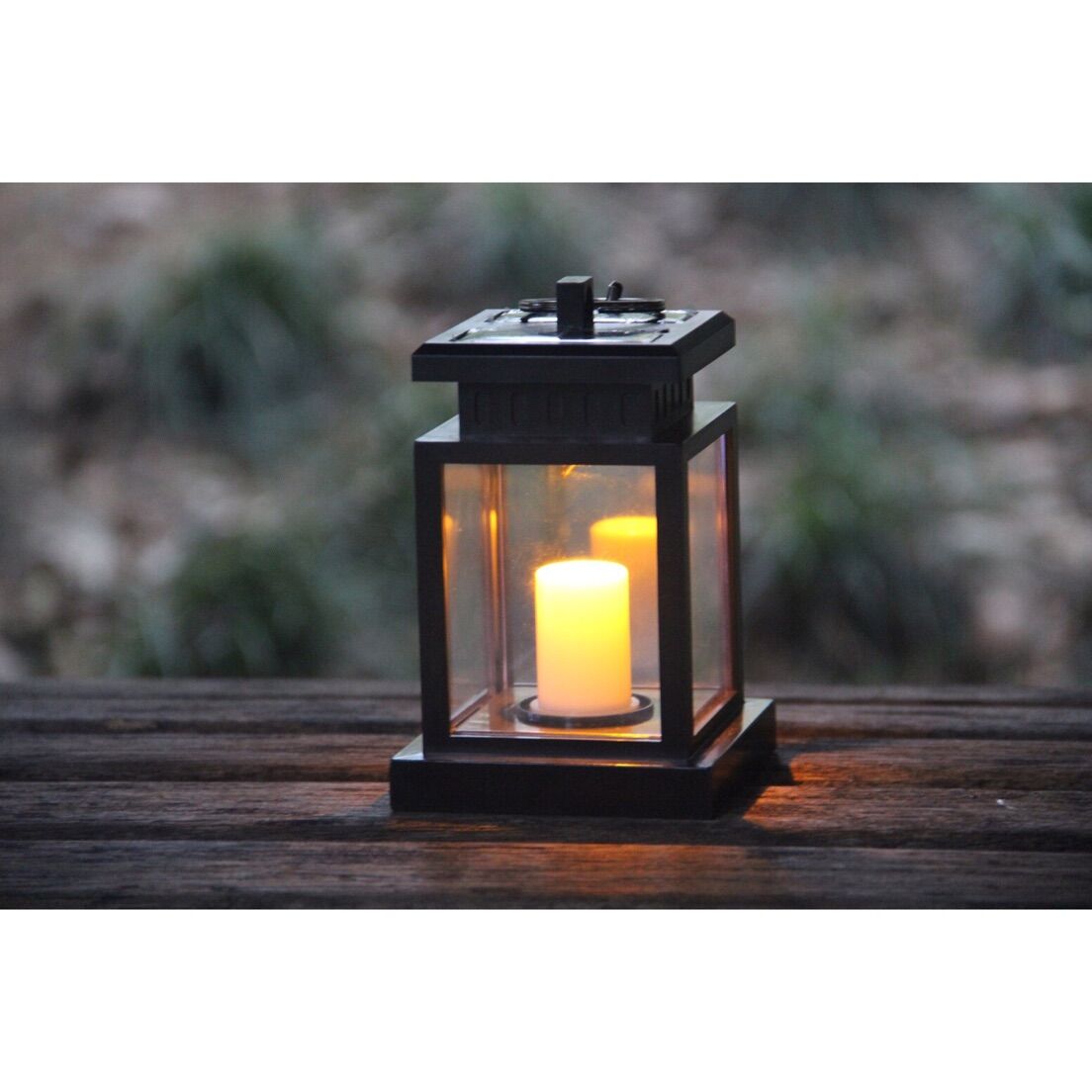 910138 SOLAR TINY BLACK CANDLE LANTERN