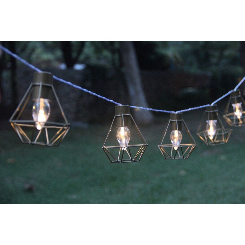 960052 10 LEDS OUTDOOR CAGE STRING SOLAR LIGHTS