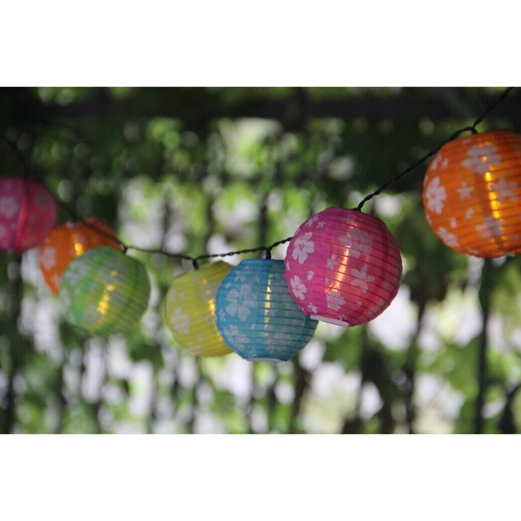 960105 10 LEDS FABRIC LANTERNS SOLAR STRING LIGHTS