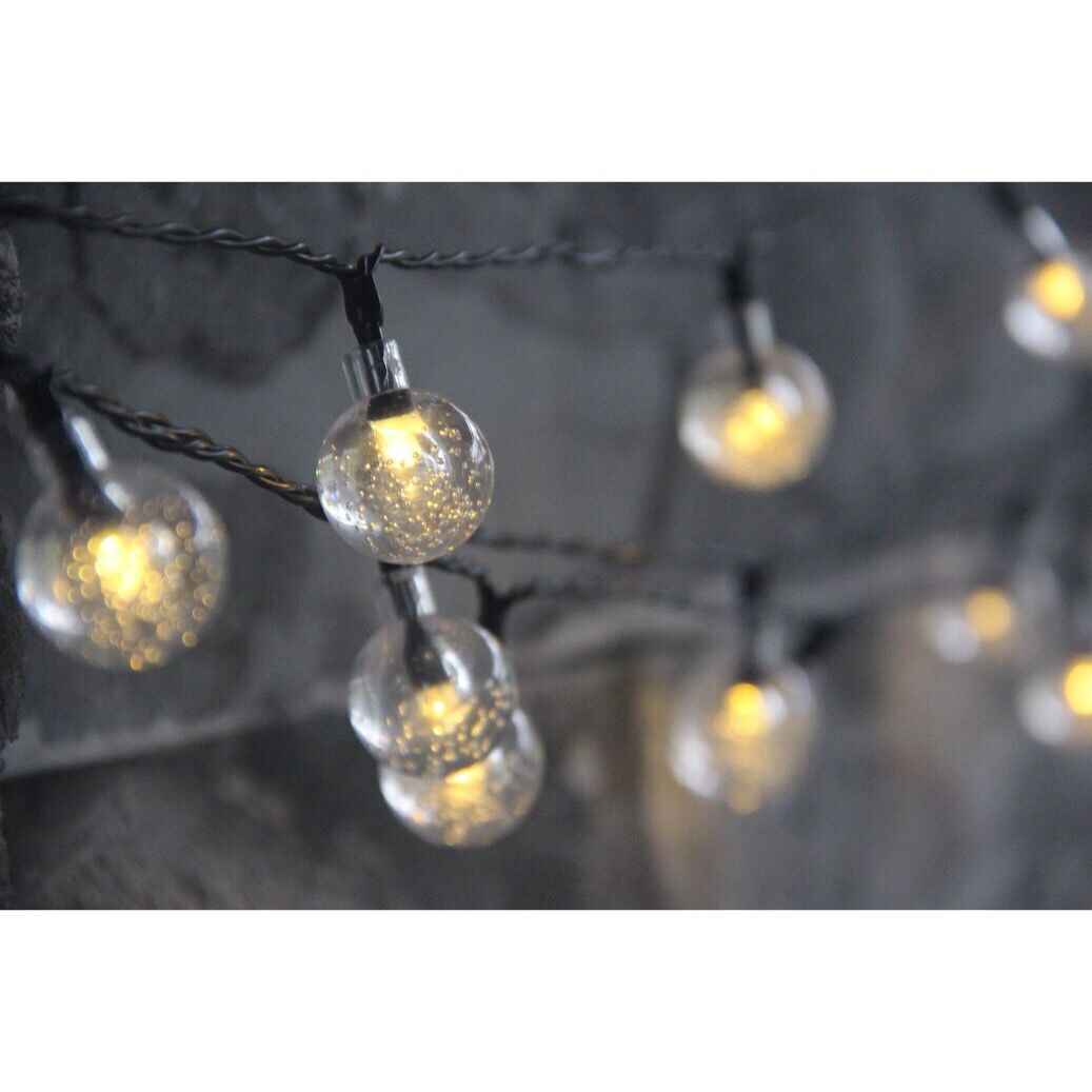 960106 50 LEDS PLASTIC BALL SOLAR STRING LIGHTS