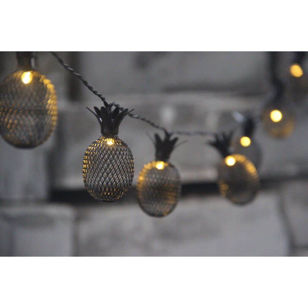 960107 10 LEDS BATTERY OPERATED PINEAPPLE STRING LIGHTS