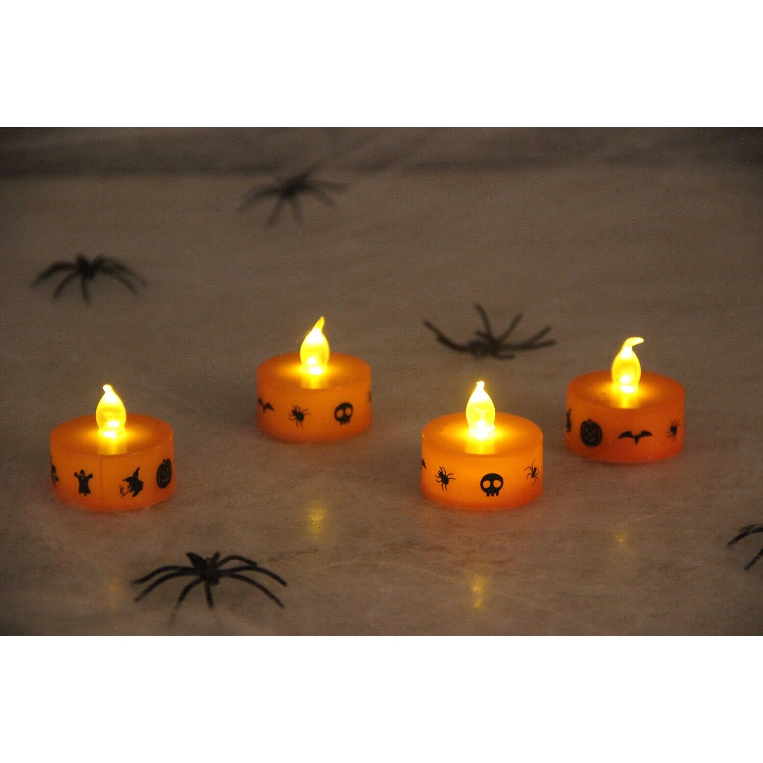 71040013 SET 2 OF HALLOWEEN PRINTING TEA LIGHTS