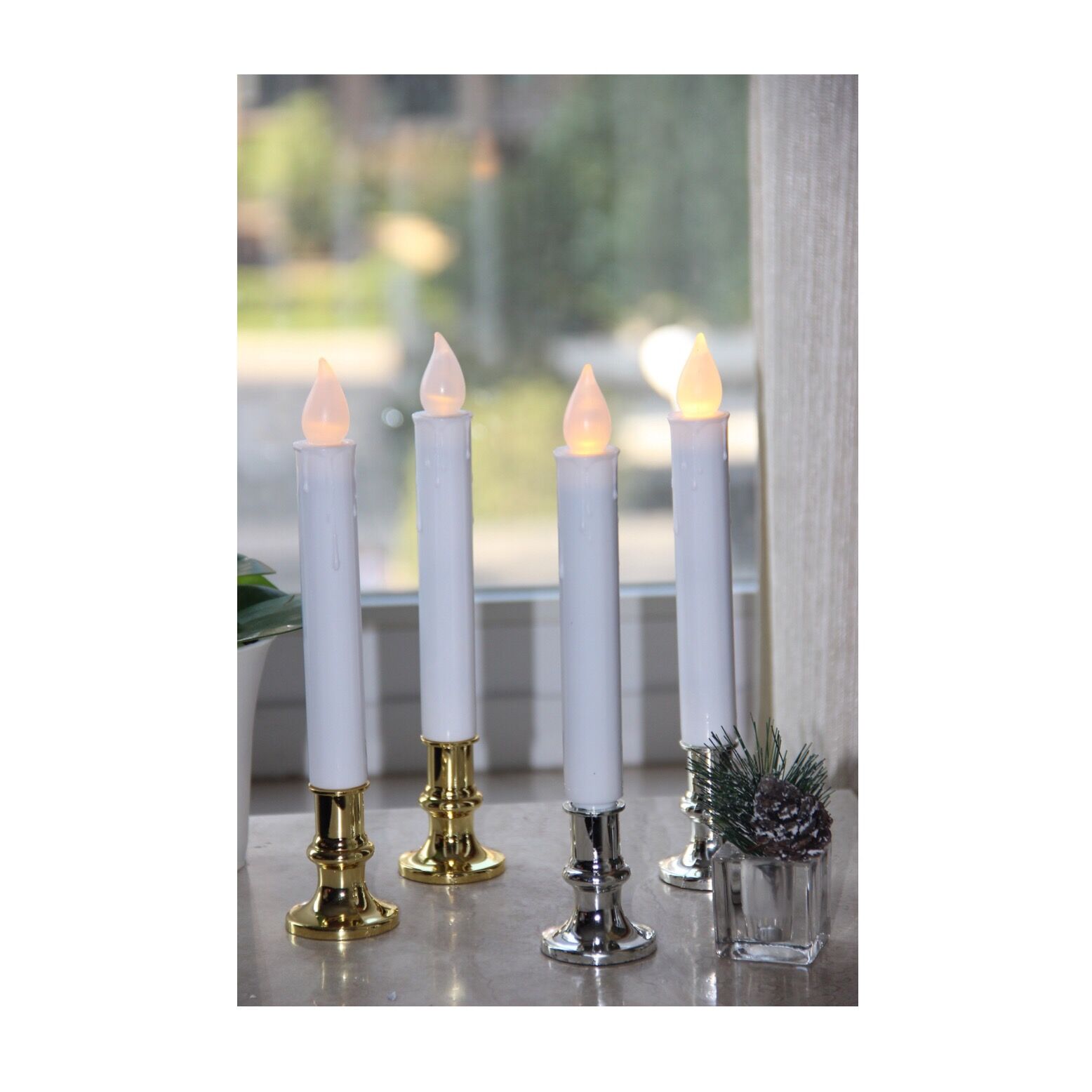 72020001 2PACK LED TAPER CANDLES WITH 5 HOURS TIMER