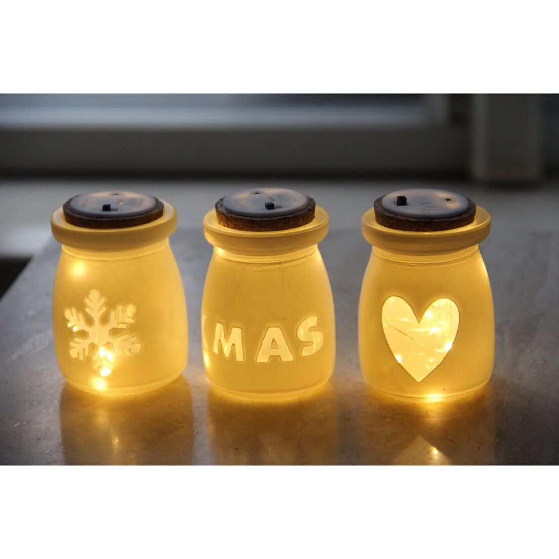 950040 MILKY MINI JAR WITH 10 LEDS COPPER WIRE STRING LIGHT