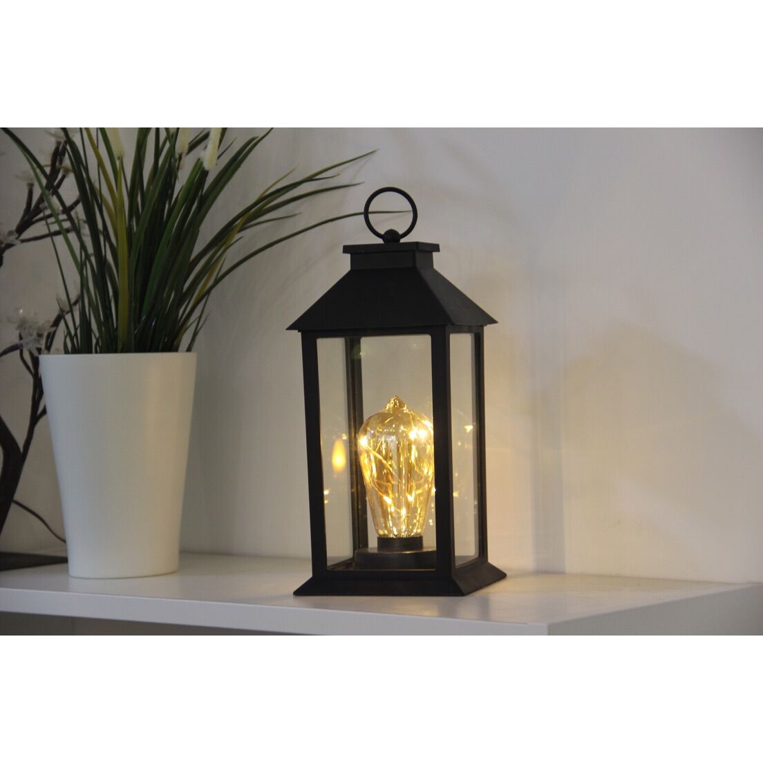 910147 PLASTIC LANTERN WITH 5 LED STRING LIGHT(L)
