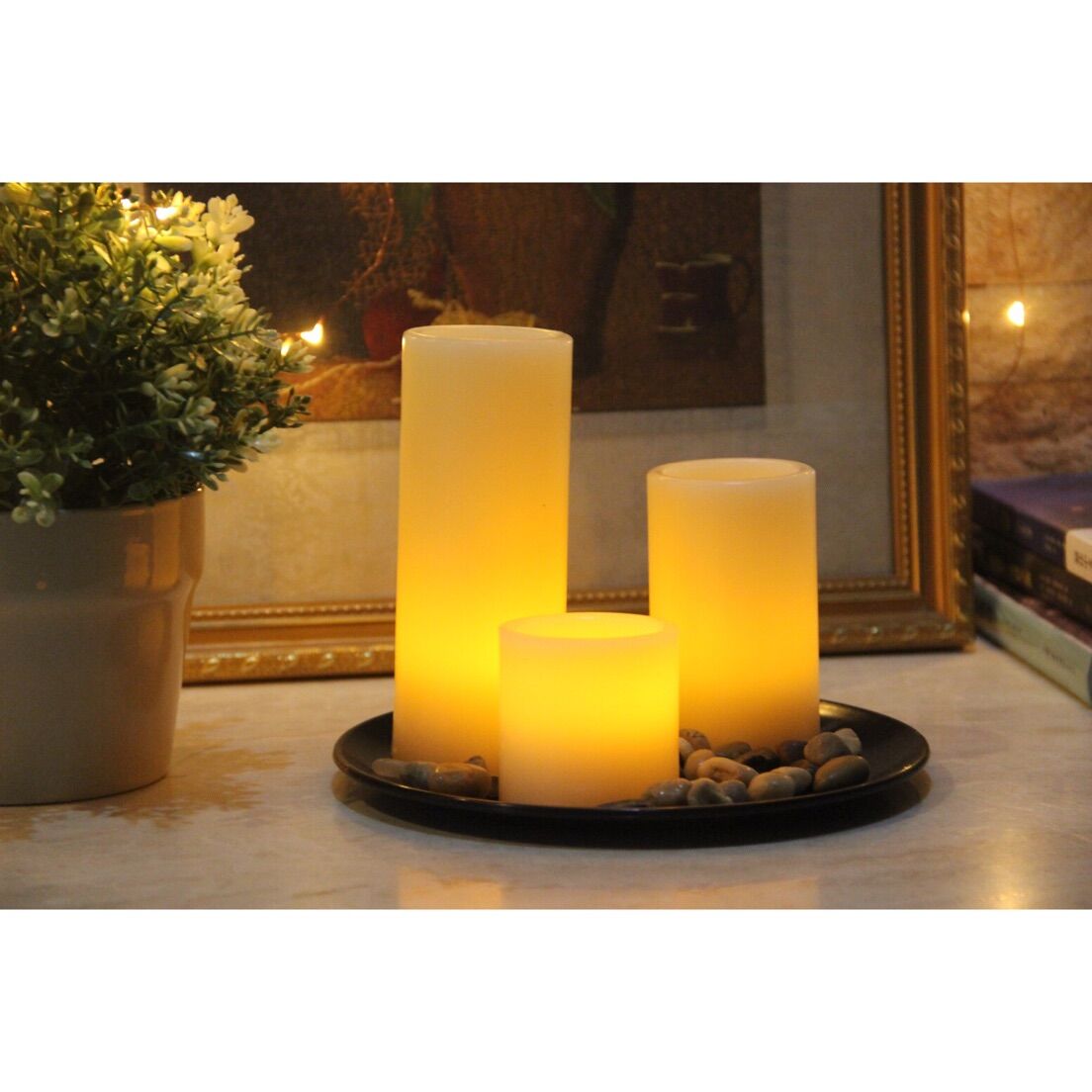 61030006 SET 3 OF FLAMELESS LED CANDLES