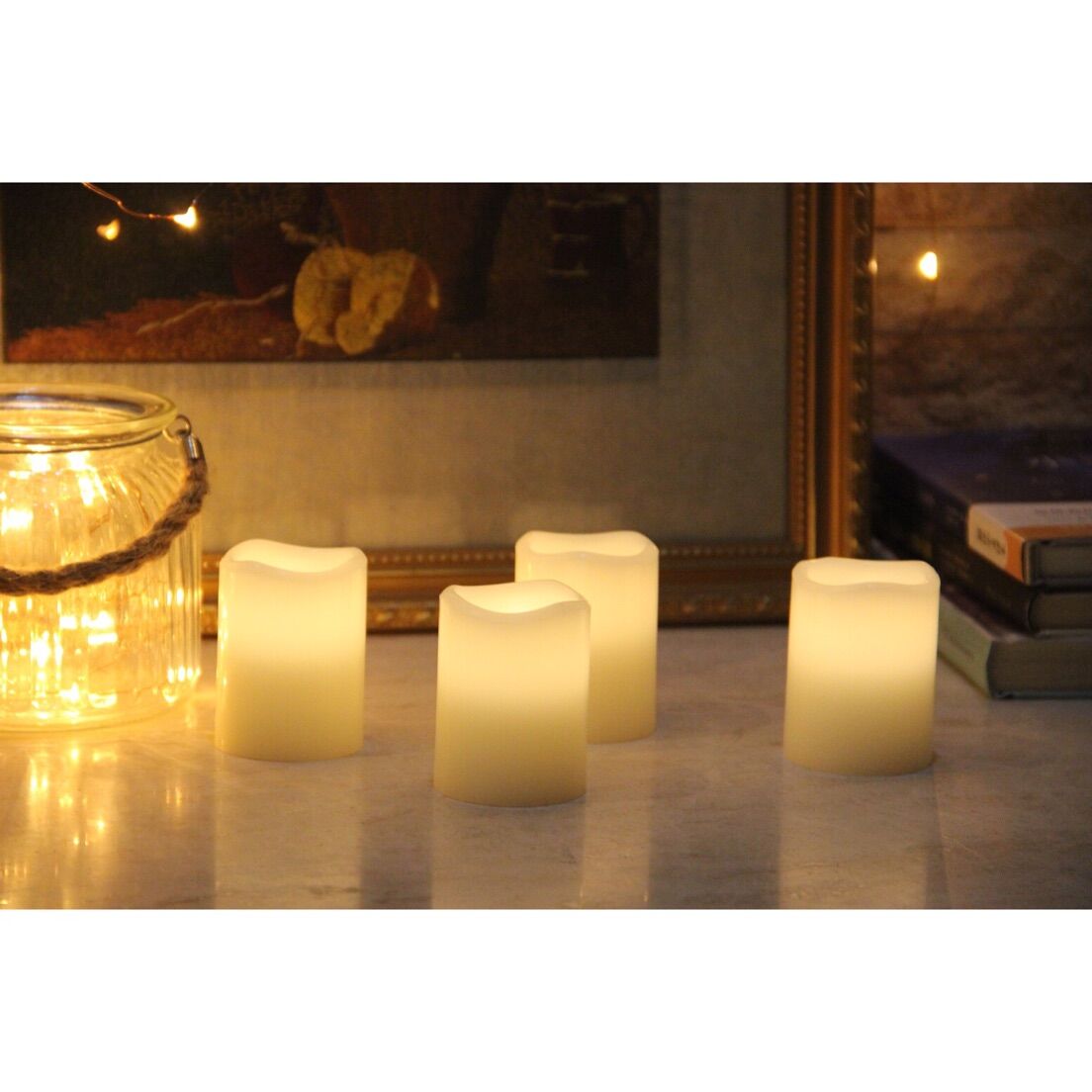 61040001 SET OF 4 FLAMELESS LED TEALIGHT VOTIVE