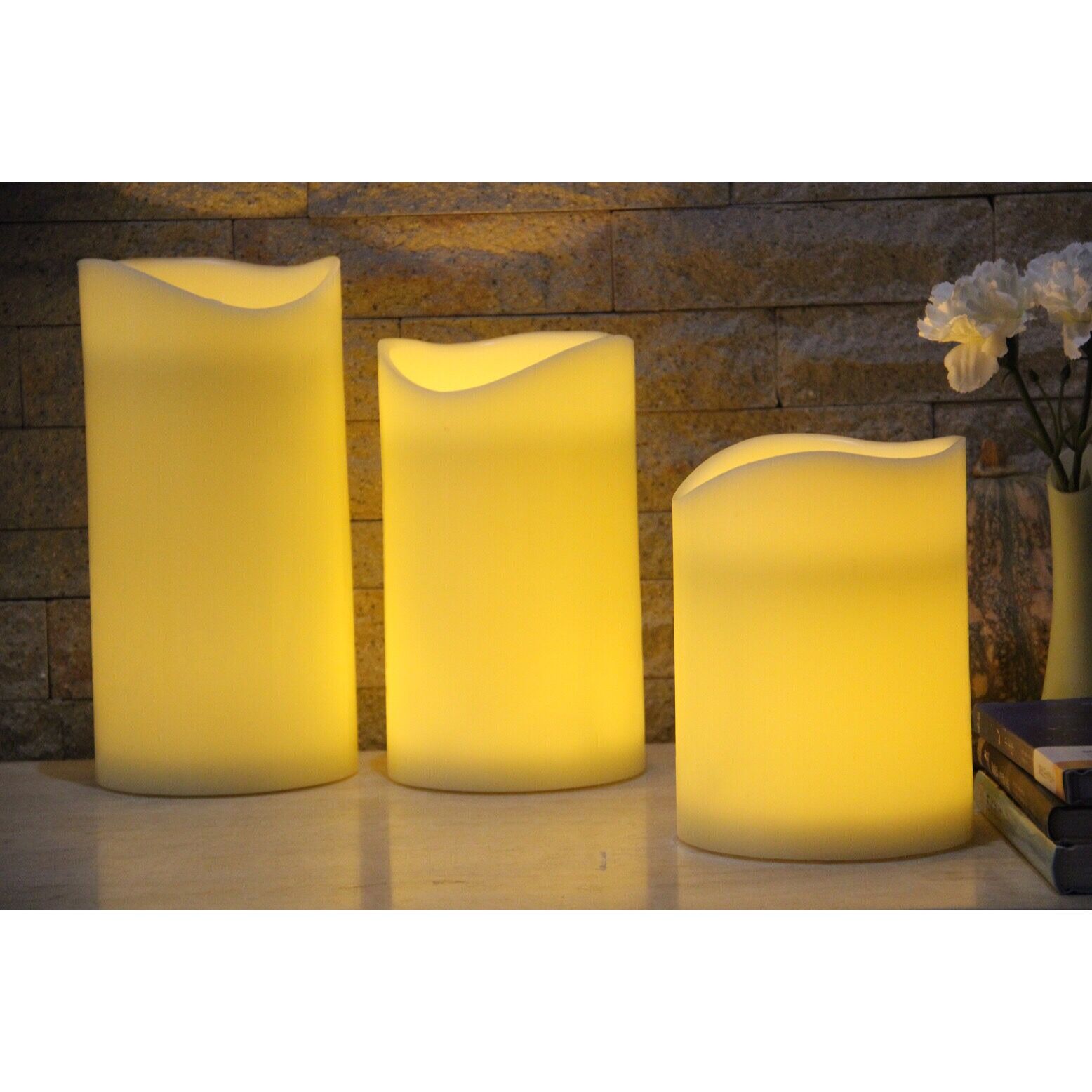 64010002 2 LEDS REAL WAX CANDLE
