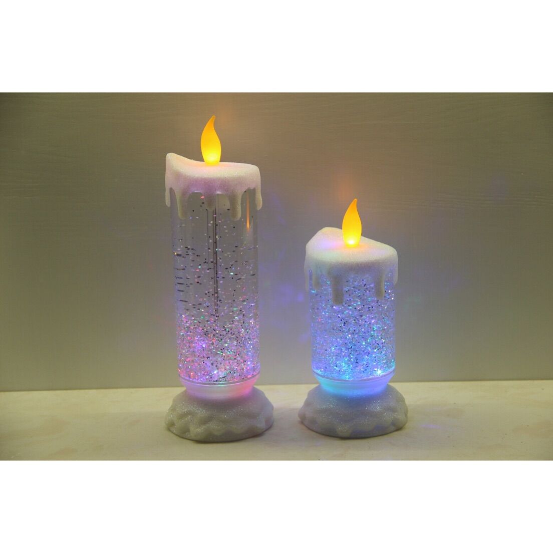 73010002CC SWIRL GLITTER LED CANDLE
