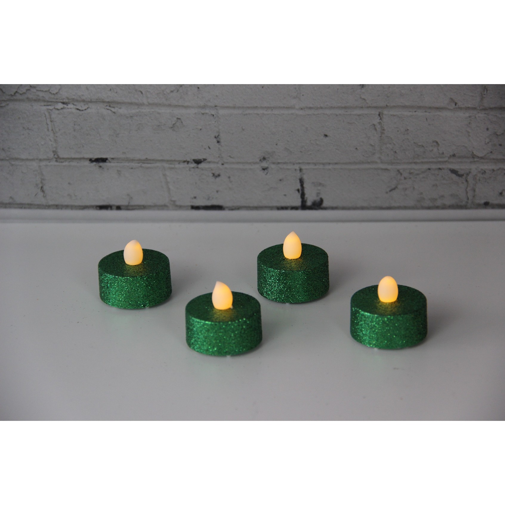 71040007 SET OF 4 FLAMELESS LED TEALIGHT WITH GLITTER