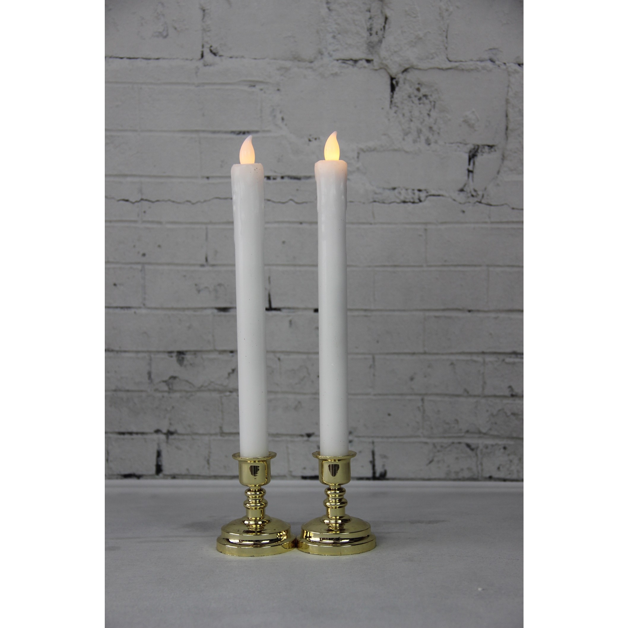 63020050 2 PACK LED WAX TAPER CANDLES WITH DDIPPING FINISH