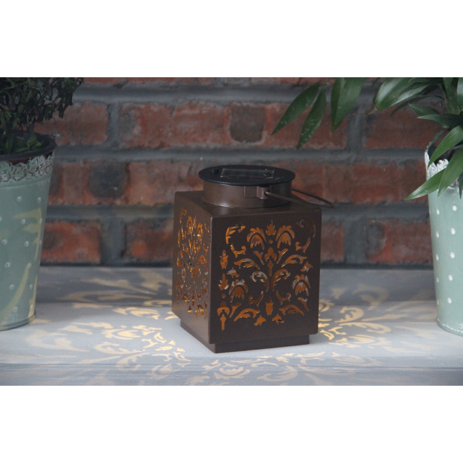 910283 SOLAR LANTERN WITH PATTERN