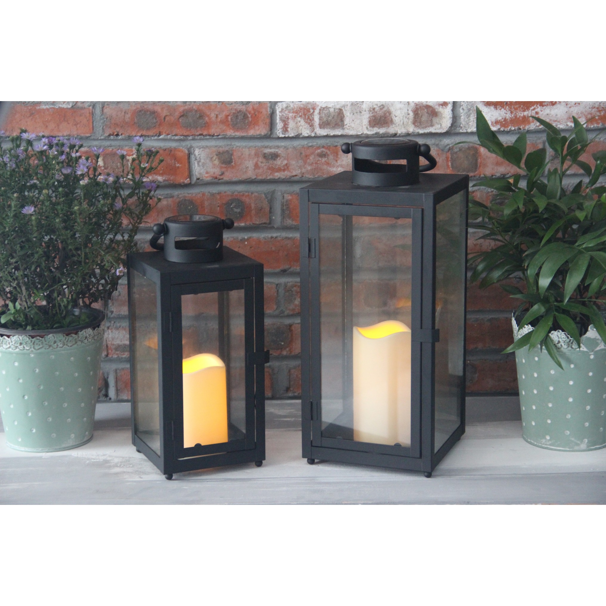 910166 SOLAR METAL LANTERN