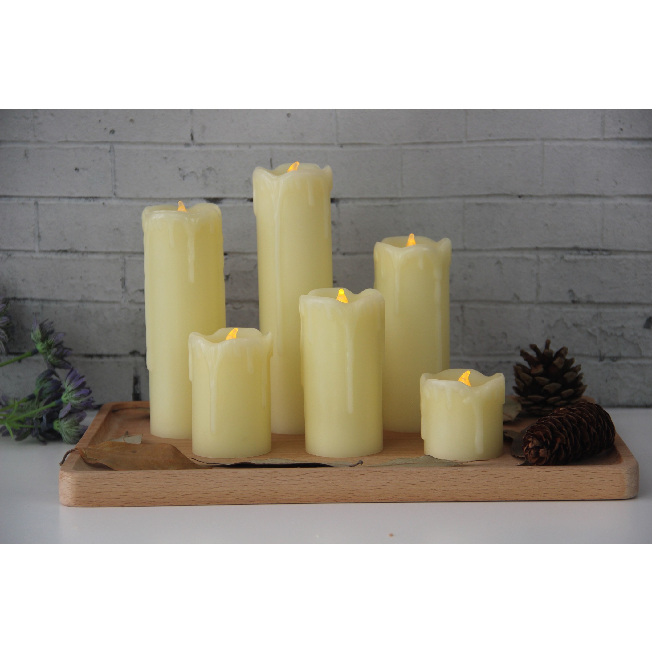 61060002 SET OF 6 FLAMELESS LED CANDLES - DRIPPING EFFECT