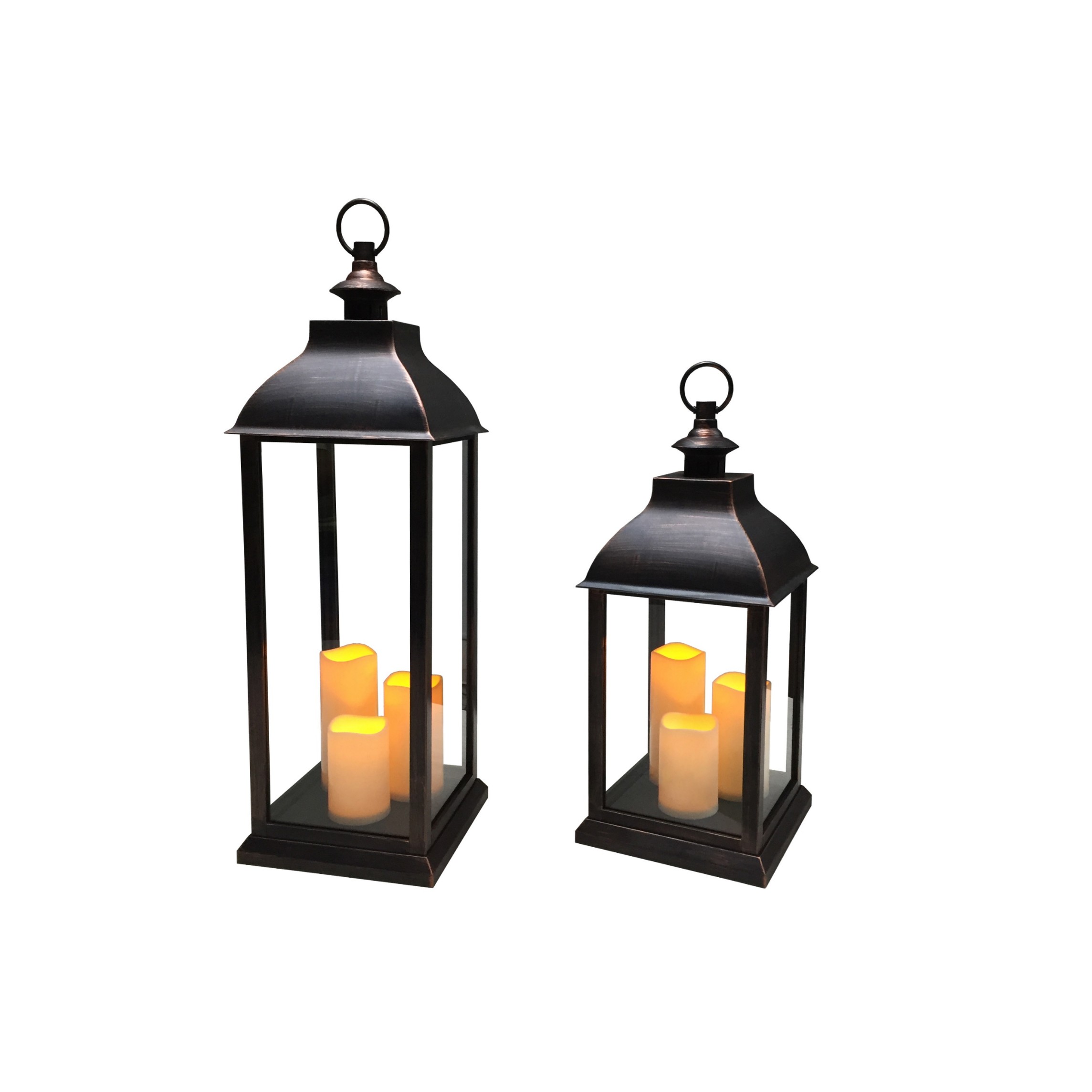 Thumbnail image for910272 INDOOR AND OUTDOOR PLASTIC LANTERN WITH 3PCS LED CANDLES: 